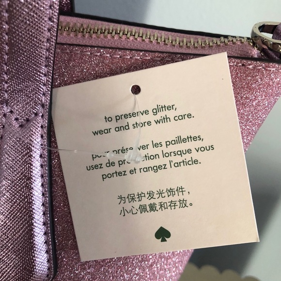 KATE♠️SPADE LOLA PINK GLITTER SATCHEL & WALLET - Picture 9 of 13